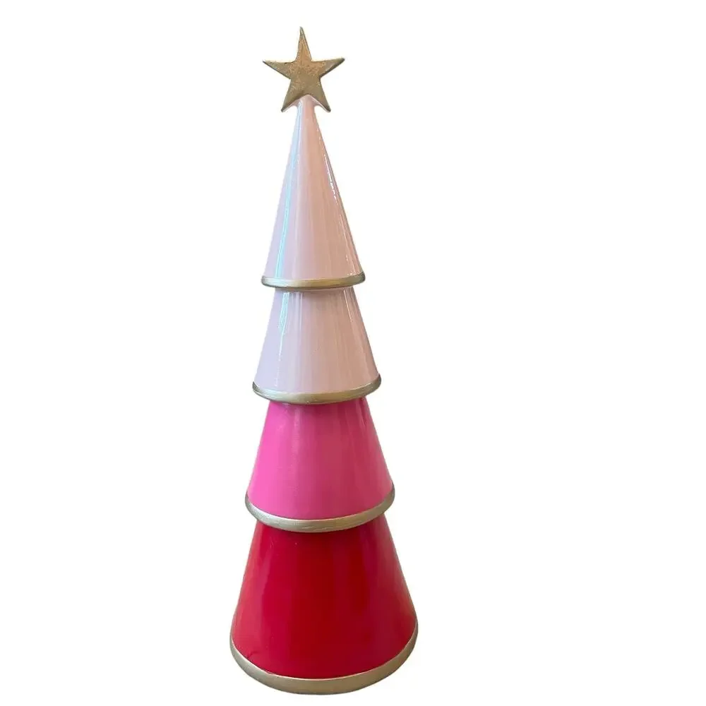 CUPCAKES AND CASHMERE Pink Christmas Tree with Gold Star 2024 NEW